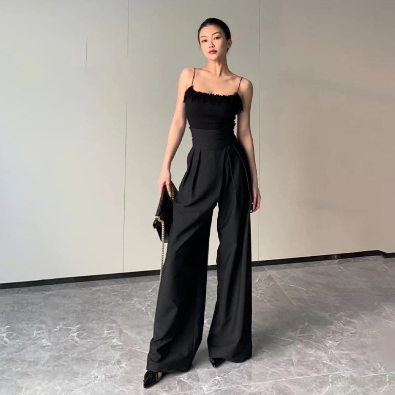 Chic Flowy Wide-Leg Trousers