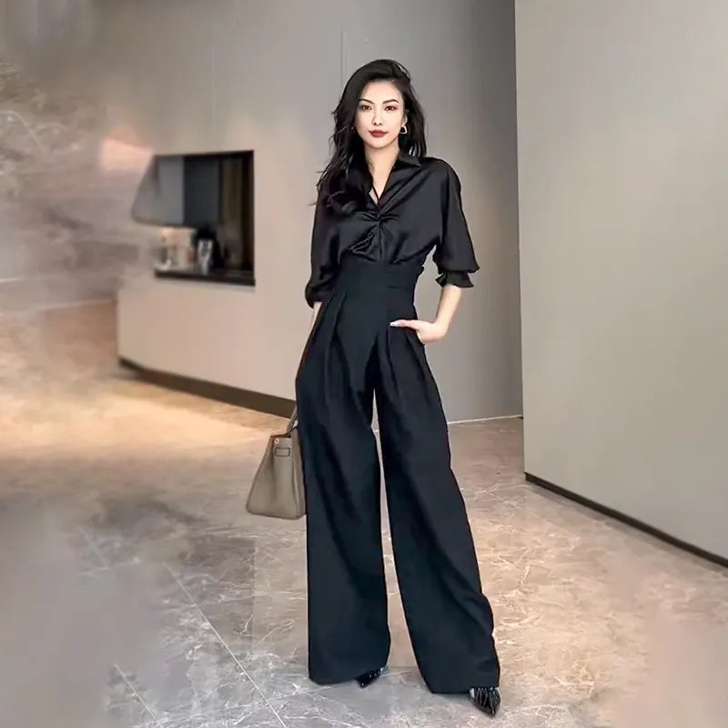 Chic Flowy Wide-Leg Trousers